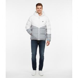 Nike Stormfit Down Filled White Grey Puffer Parka Winter Cost Jacket Size XXL